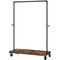 Black Multi Purpose Clothes and Shoe Rack with Powder Coated Iron Frame and Particleboard Shelves